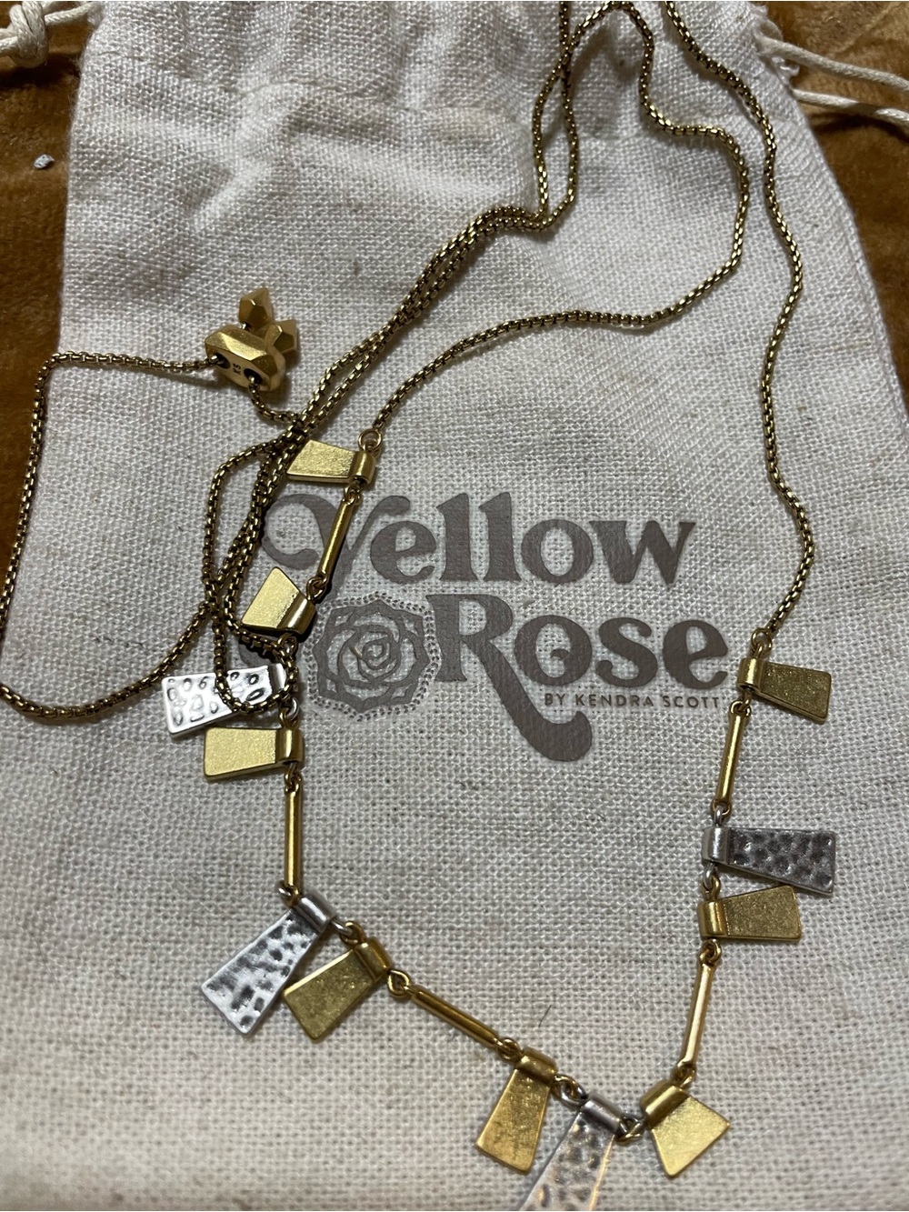 Yellow Rose by Kendra Scott Lynn Necklace Vintage Gold Vintage Silver